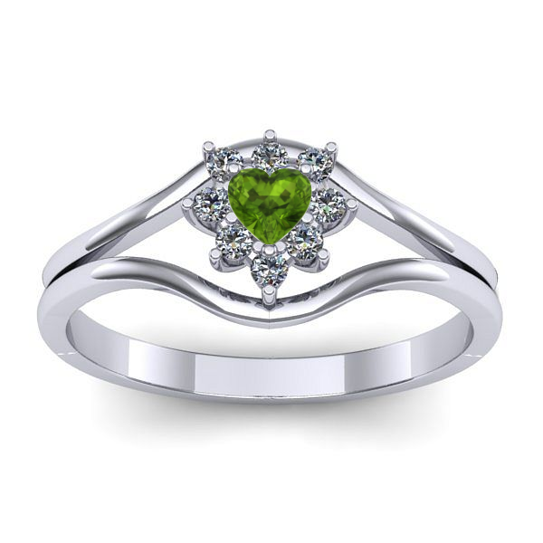 Inel cu peridot inima