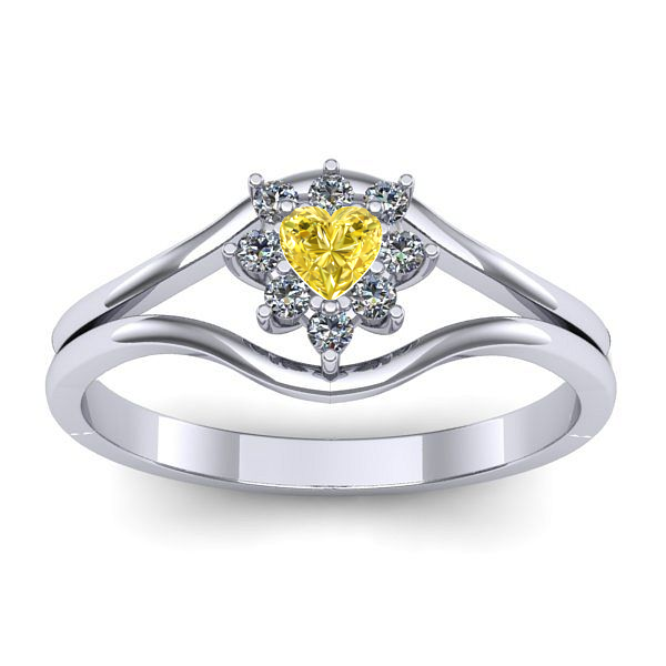 Inel de logodna cu safir galben inima