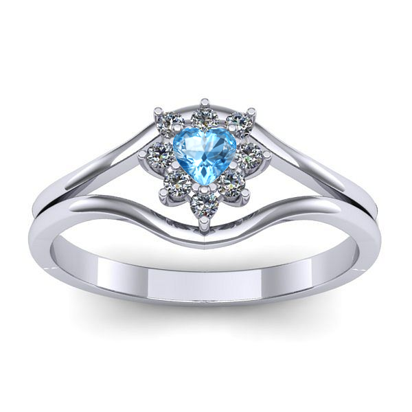 Inel logodna cu topaz blue inima