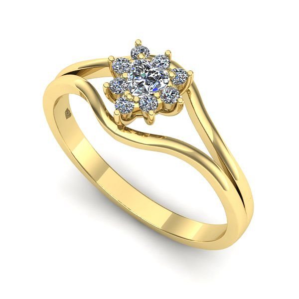 Inel logodna din aur galben cu diamant