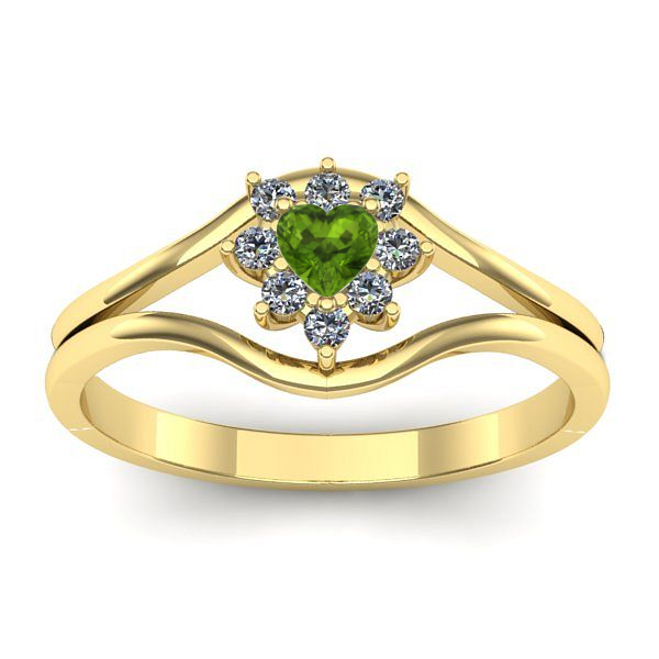 Inel cu peridot inima