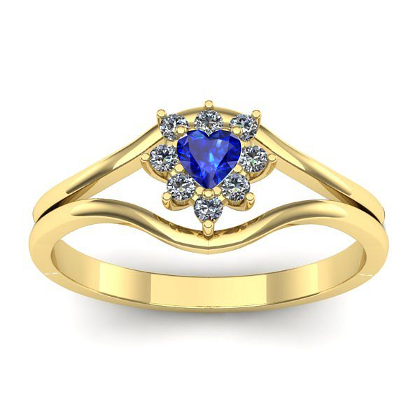 Inel cu safir inima