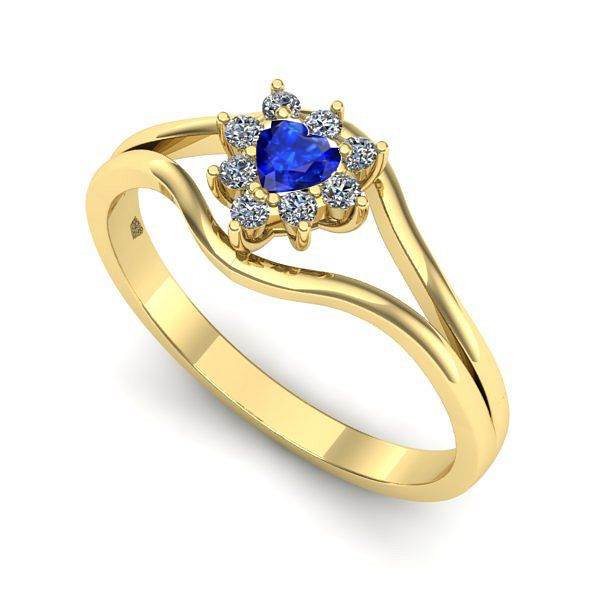 Inel din aur galben cu safir