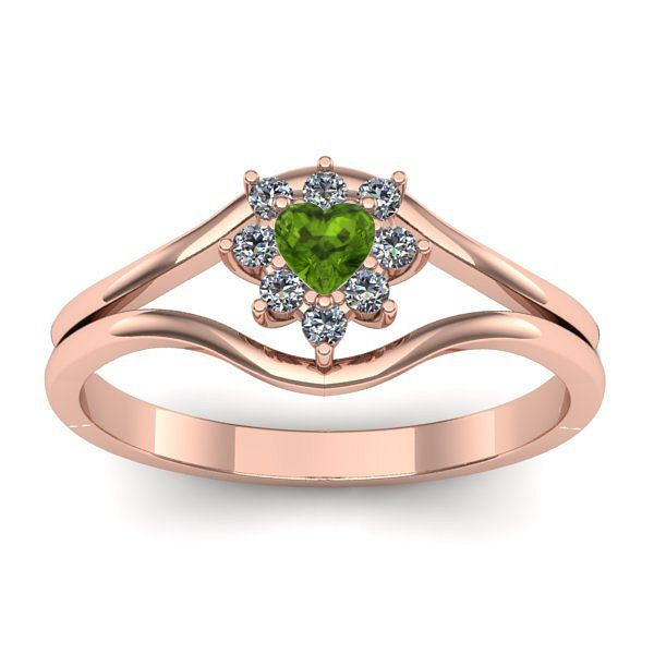 Inel cu peridot inima