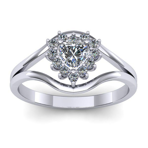 Inel cu diamant inima