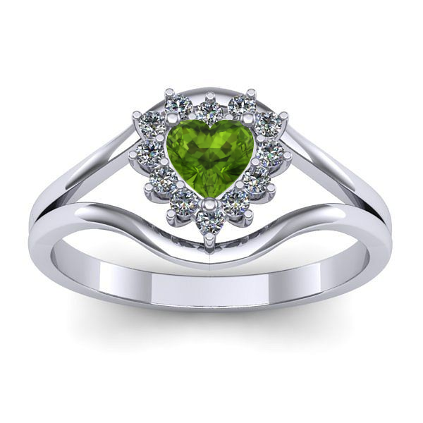 Inel cu peridot inima