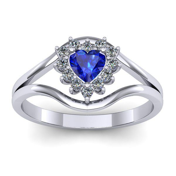 Inel de logodna cu safir inima