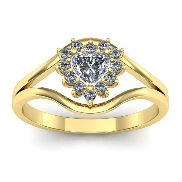 Inel cu diamant inima