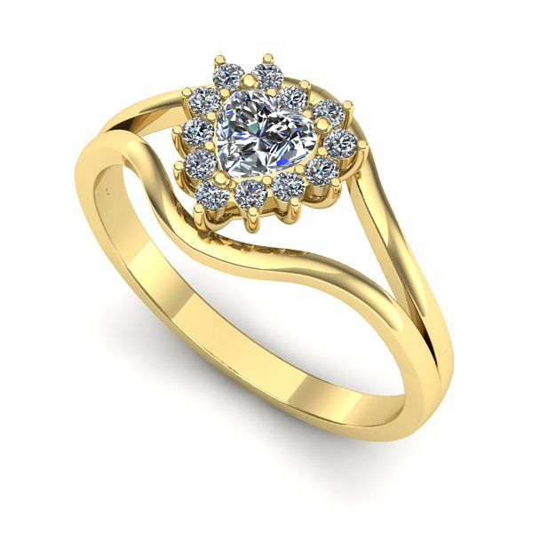 Inel din aur galben cu diamant