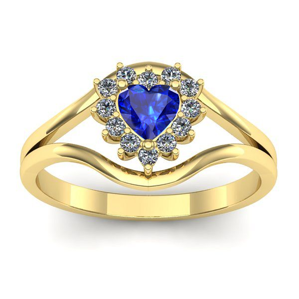 Inel de logodna cu safir inima