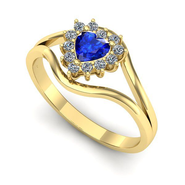 Inel din aur galben cu safir