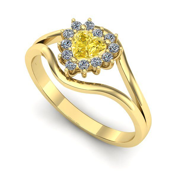 Inel din aur galben cu safir galben