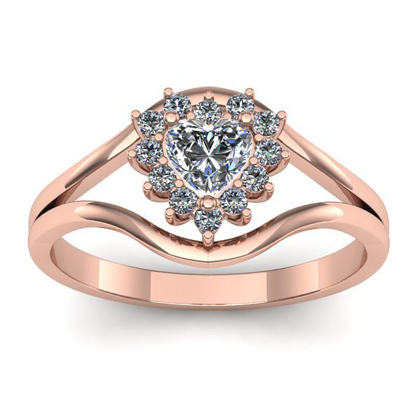 Inel cu safir alb inima