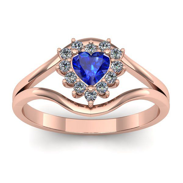 Inel de logodna cu safir inima