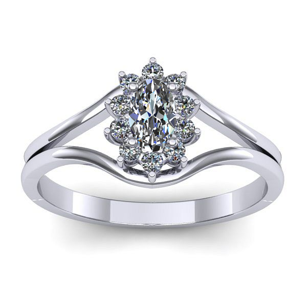 Inel de logodna cu safir alb oval