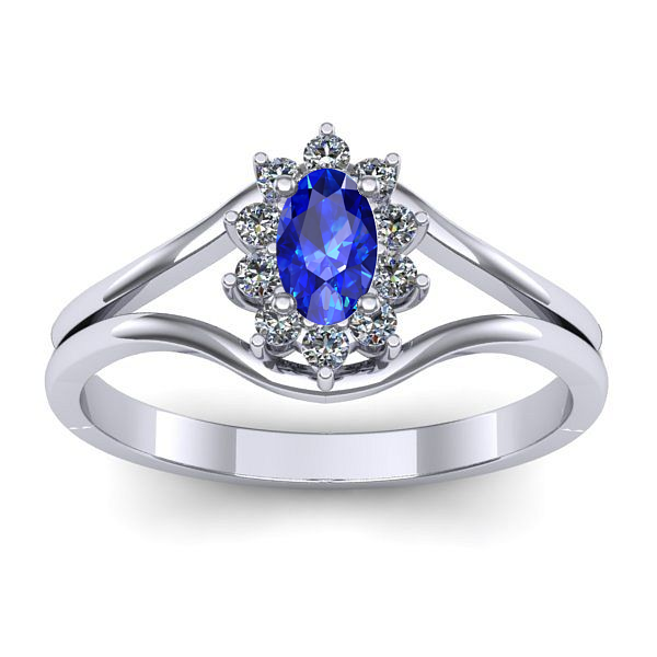 Inel logodna cu safir oval