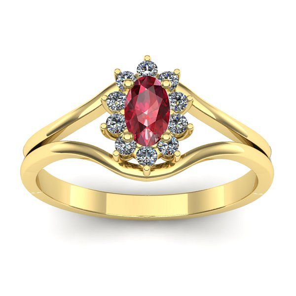 Inel cu rubin oval