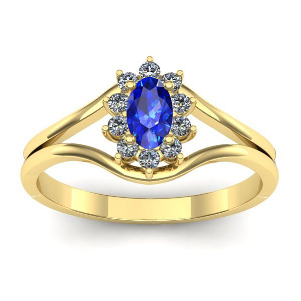 Inel cu safir oval