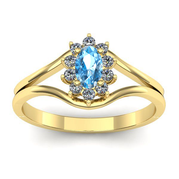 Inel de logodna cu topaz blue oval