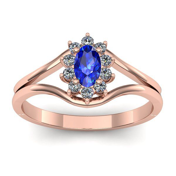 Inel logodna cu safir oval