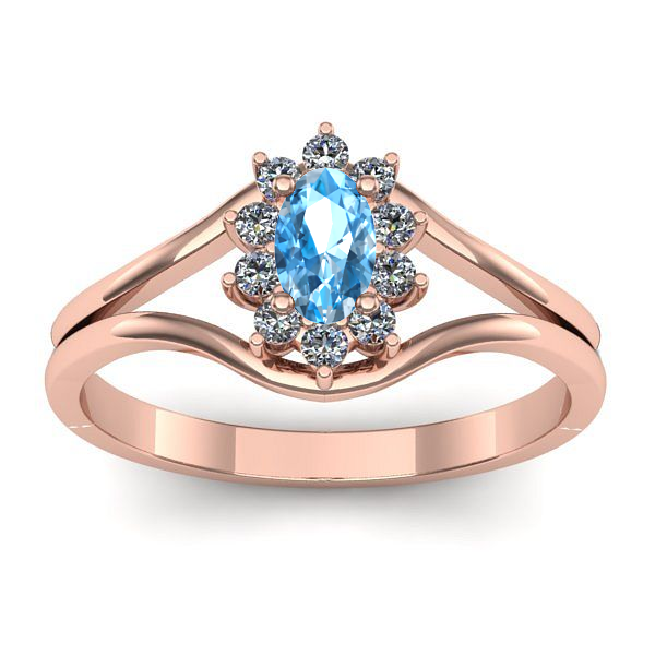 Inel cu topaz blue oval