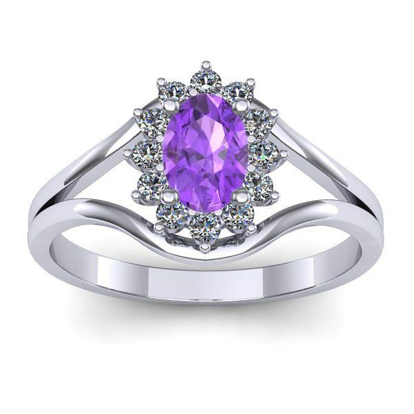 Inel cu ametist oval