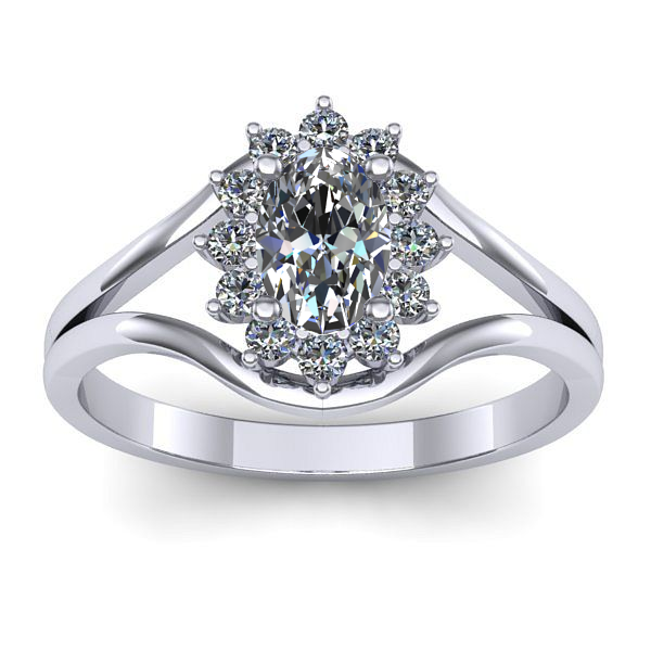 Inel logodna cu safir alb oval