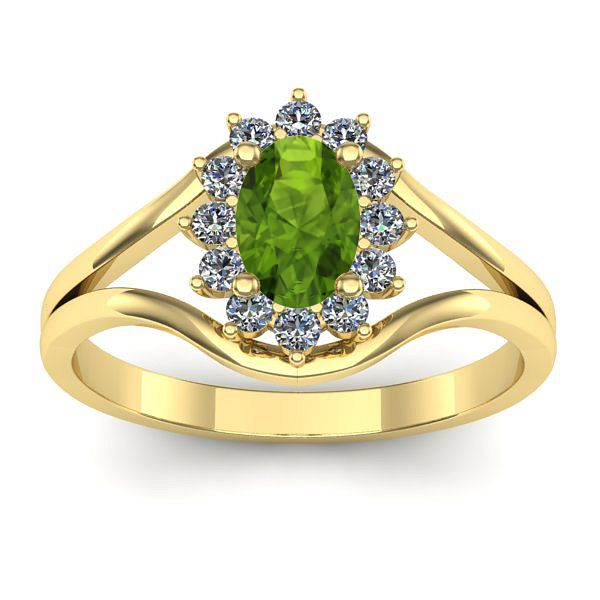 Inel logodna cu peridot oval