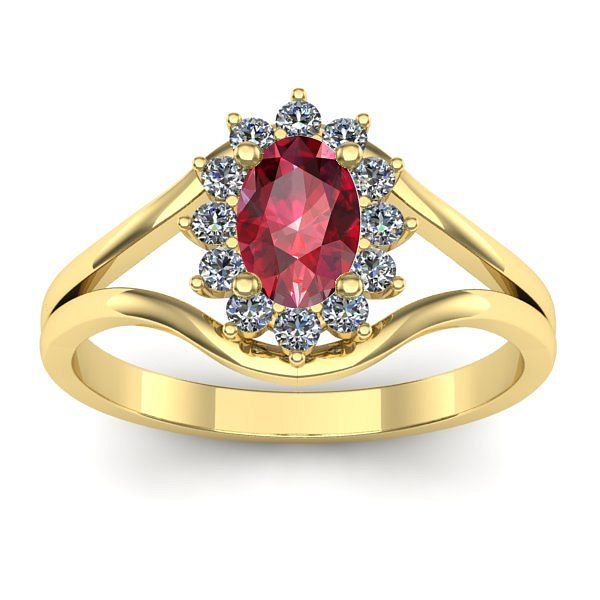 Inel cu rubin oval