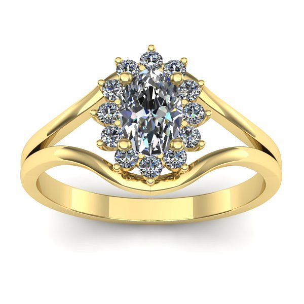 Inel logodna cu safir alb oval