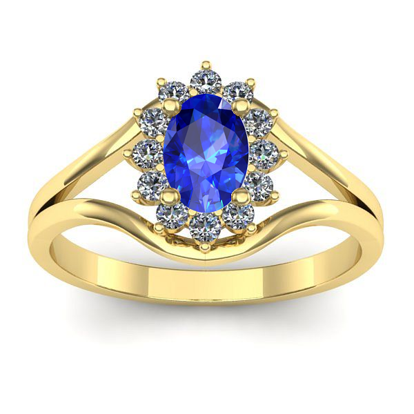 Inel logodna cu safir oval