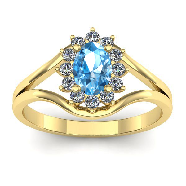 Inel cu topaz blue oval