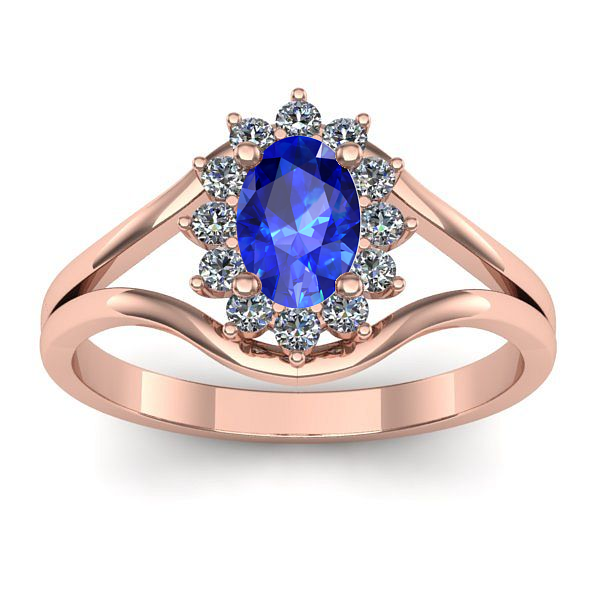 Inel cu safir oval