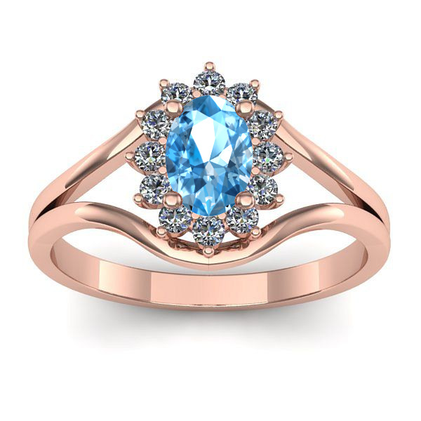 Inel cu topaz blue oval