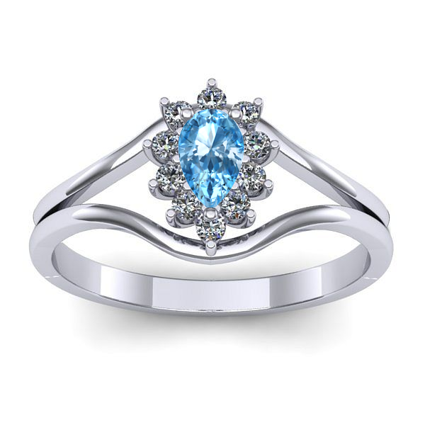 Inel logodna cu topaz blue lacrima