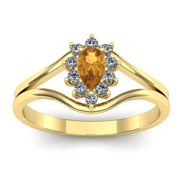 Inel cu citrin lacrima