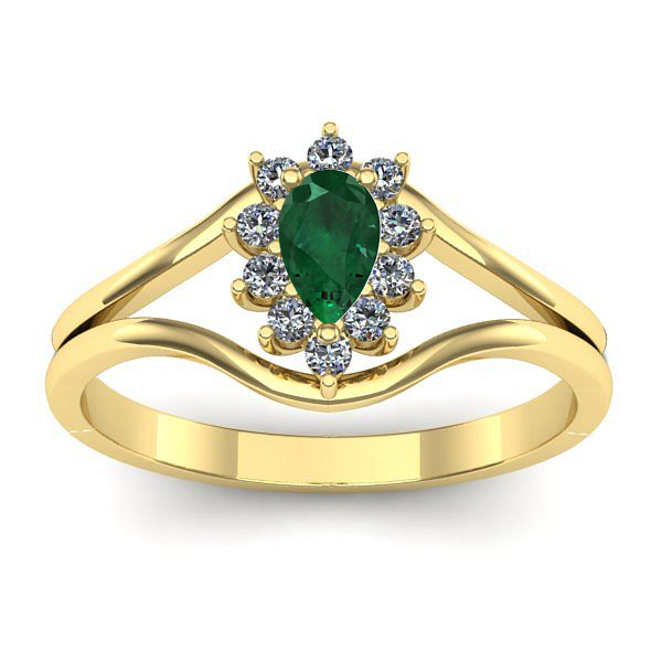 Inel de logodna cu smarald lacrima