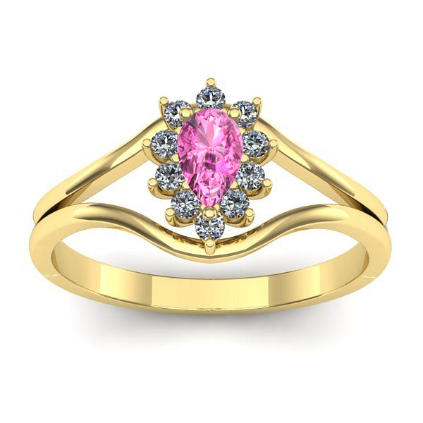 Inel de logodna cu safir roz lacrima