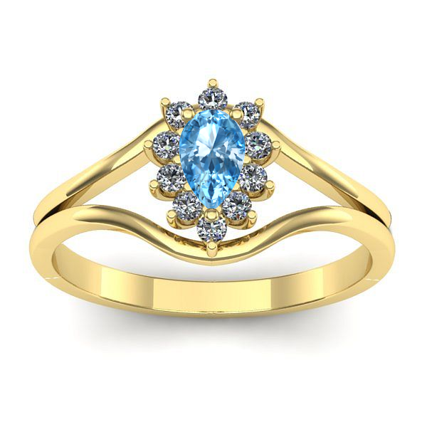 Inel cu topaz blue lacrima