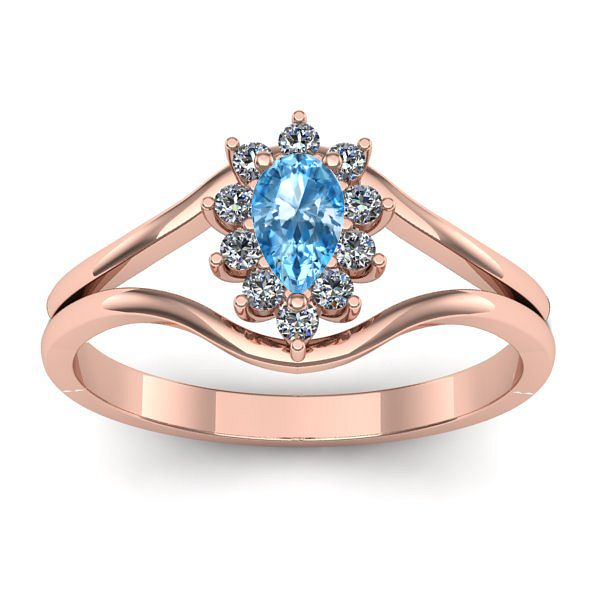 Inel de logodna cu topaz blue lacrima