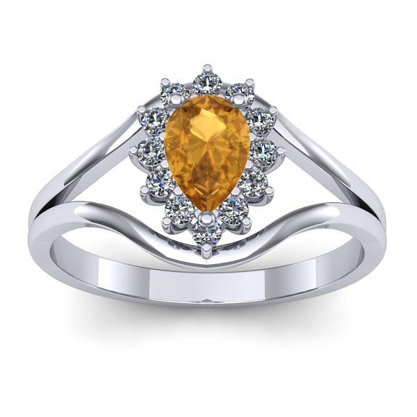 Inel de logodna cu citrin lacrima