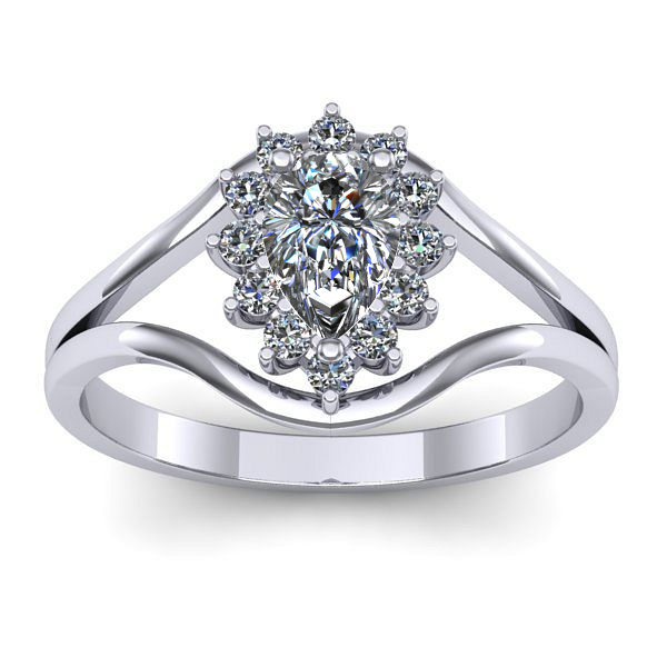 Inel de logodna cu safir alb lacrima