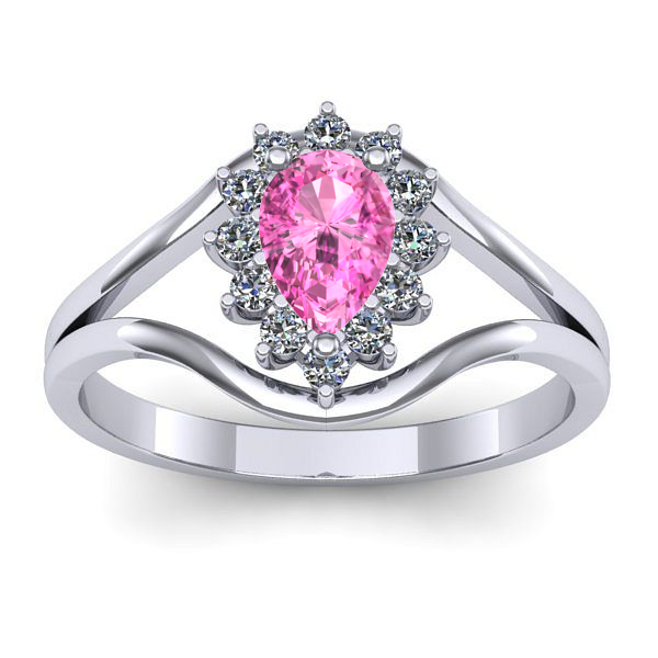 Inel de logodna cu safir roz lacrima