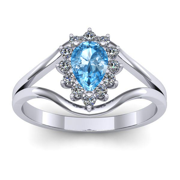 Inel cu topaz blue lacrima