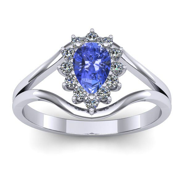 Inel de logodna cu tanzanit lacrima
