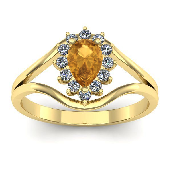 Inel cu citrin lacrima