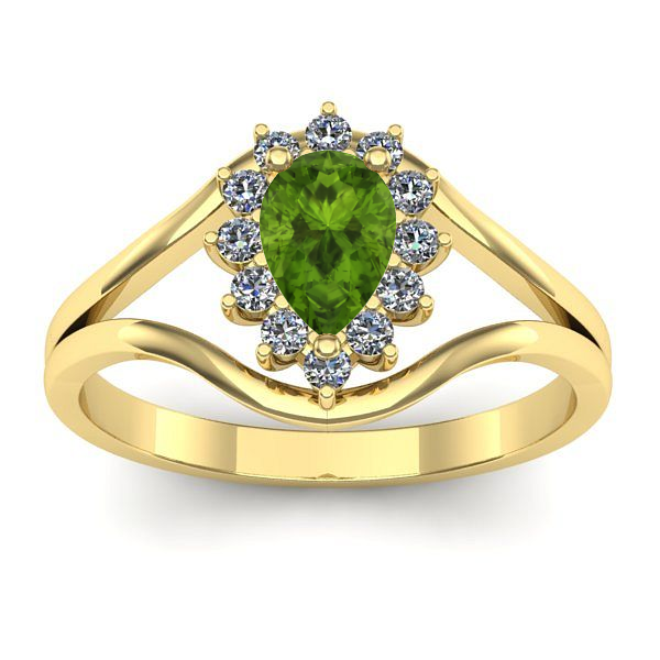 Inel cu peridot lacrima