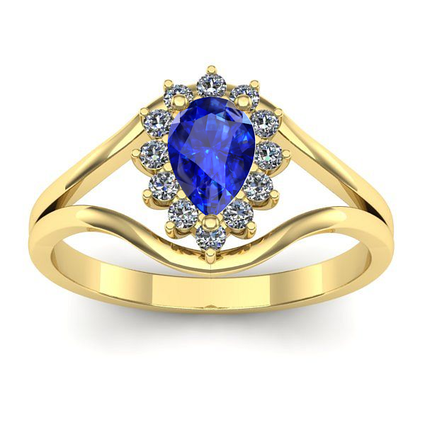 Inel cu safir lacrima