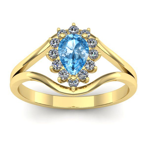 Inel cu topaz blue lacrima