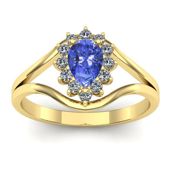 Inel cu tanzanit lacrima